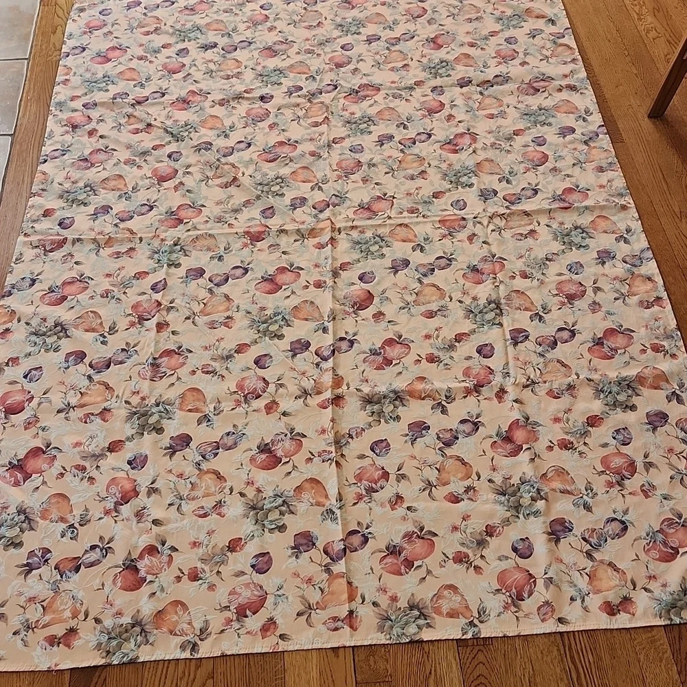 Fall Colors Tablecover With Fruit,  Vintage 82 X 56